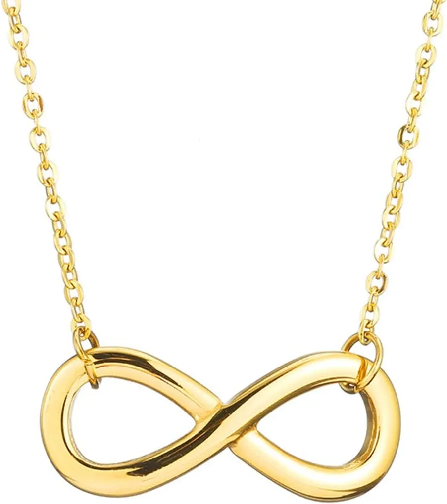 Jude Jewelers Stainless Steel Infinity Style Charm Promise Statement Classic Plain Collar Necklace