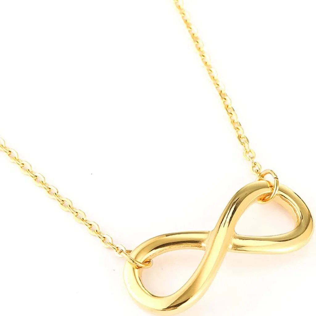 Jude Jewelers Stainless Steel Infinity Style Charm Promise Statement Classic Plain Collar Necklace