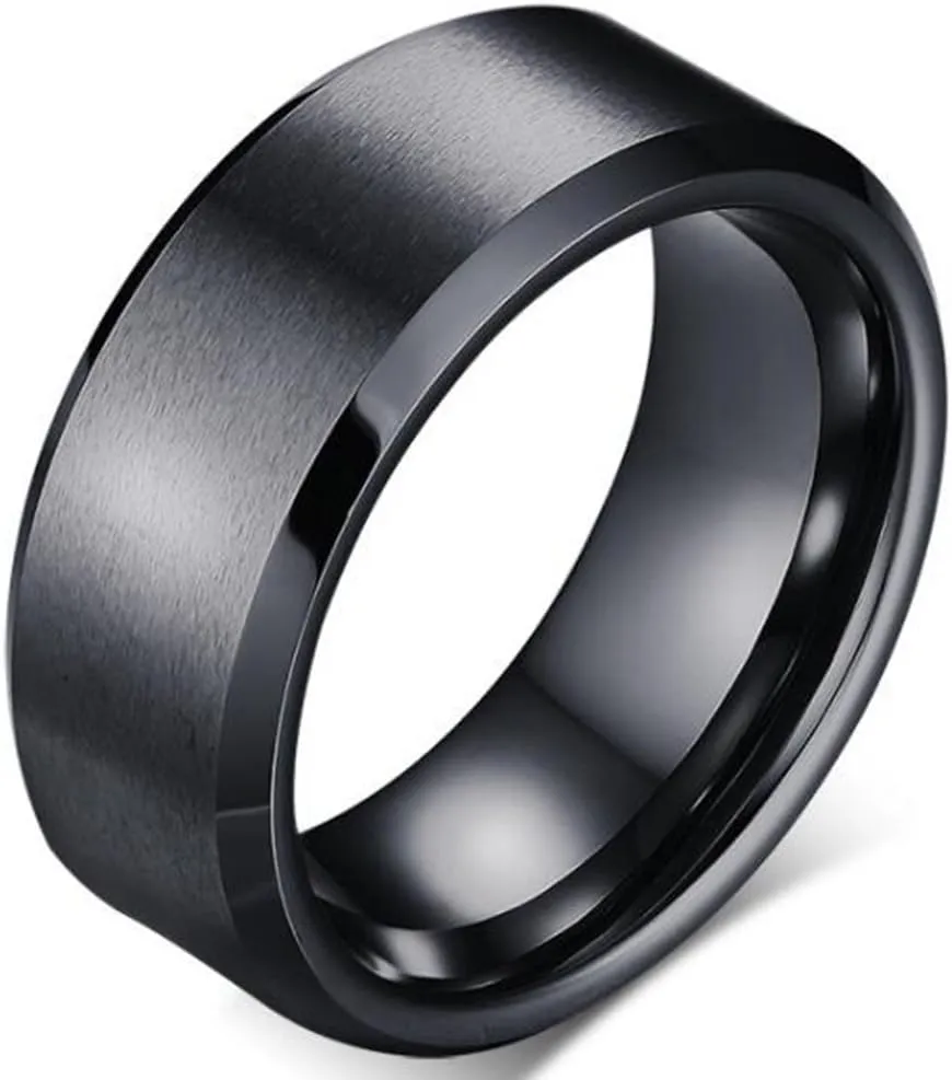 Jude Jewelers Stainless Steel Matte Brushed Classic Simple Plain Wedding Band Ring