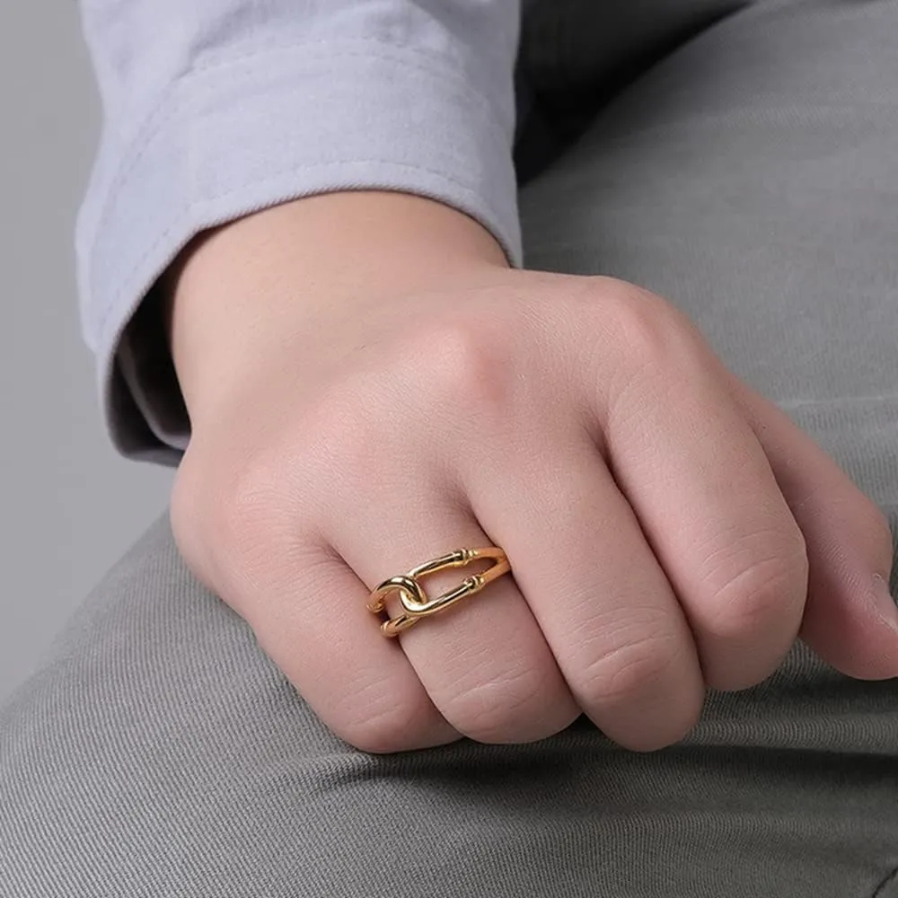 Jude Jewelers Stainless Steel Wave Knotted Chain Infinity Classic Plain Promise Statement Anniversary Ring
