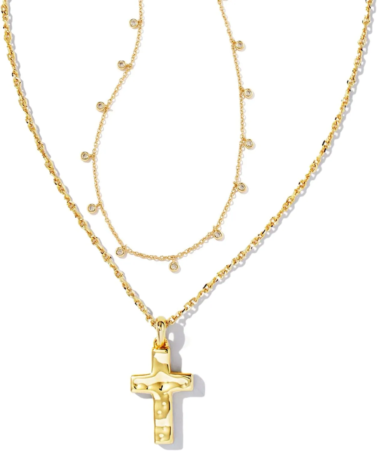 Kendra Scott Amelia Cross Necklace Gift Set, 14k Gold Plated Brass, Crystal, Fashion Jewelry for Women