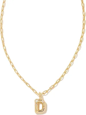 Kendra Scott Crystal Letter Short Pendant Necklace - Unisex Necklace - Lobster Closure - Brass Construction