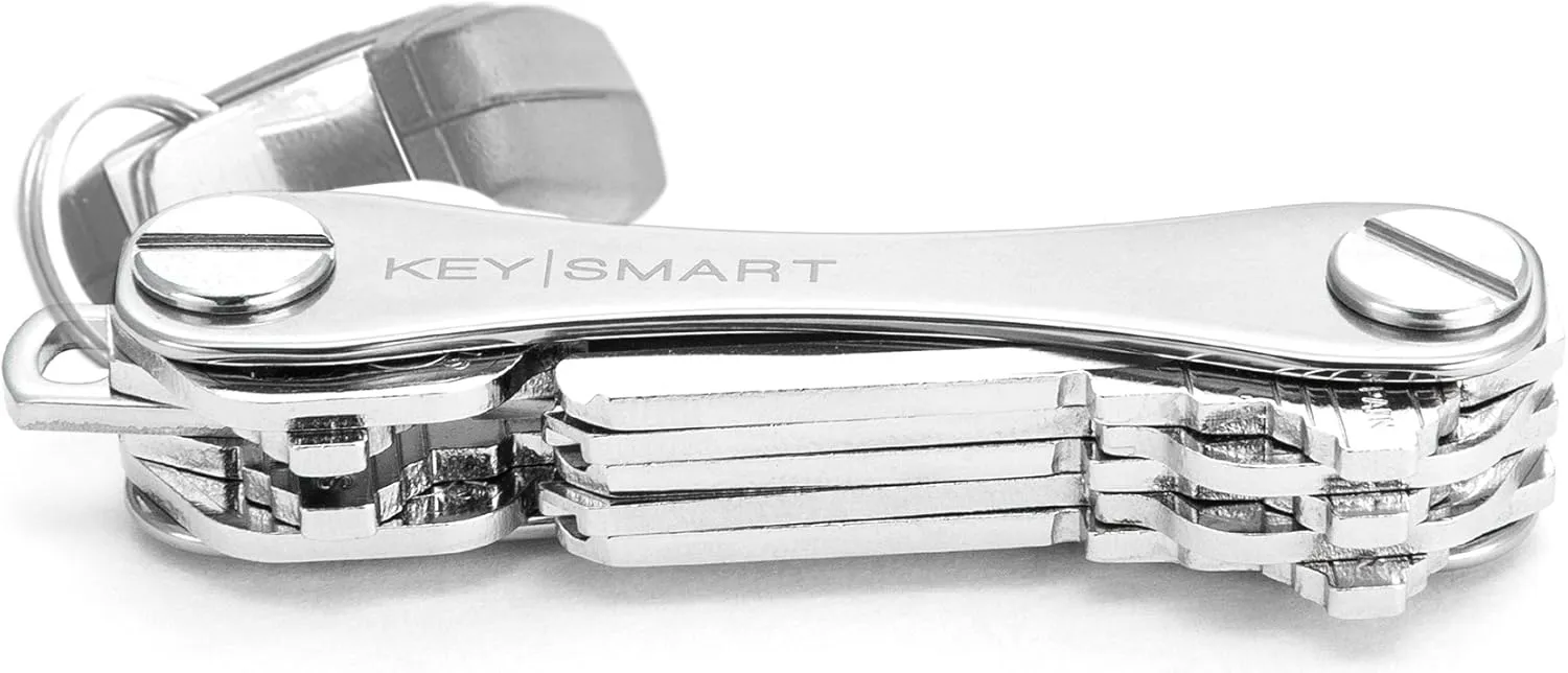 KeySmart Classic - Compact Key Holder and Keychain Organizer (up to 14 Keys) (Titanium)