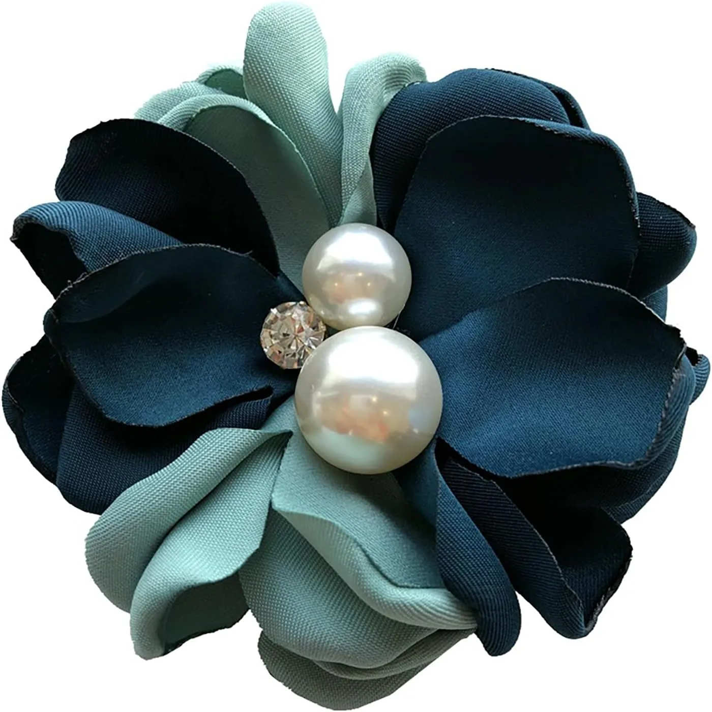 Large Rose Flower Brooches for Women Dainty Satin Fabric Pearl Brooch Bohemian Elegant Rose Floral Lapel Pins Dress Suit Ceremony Clothes Accessories Prom Dress Jewerly