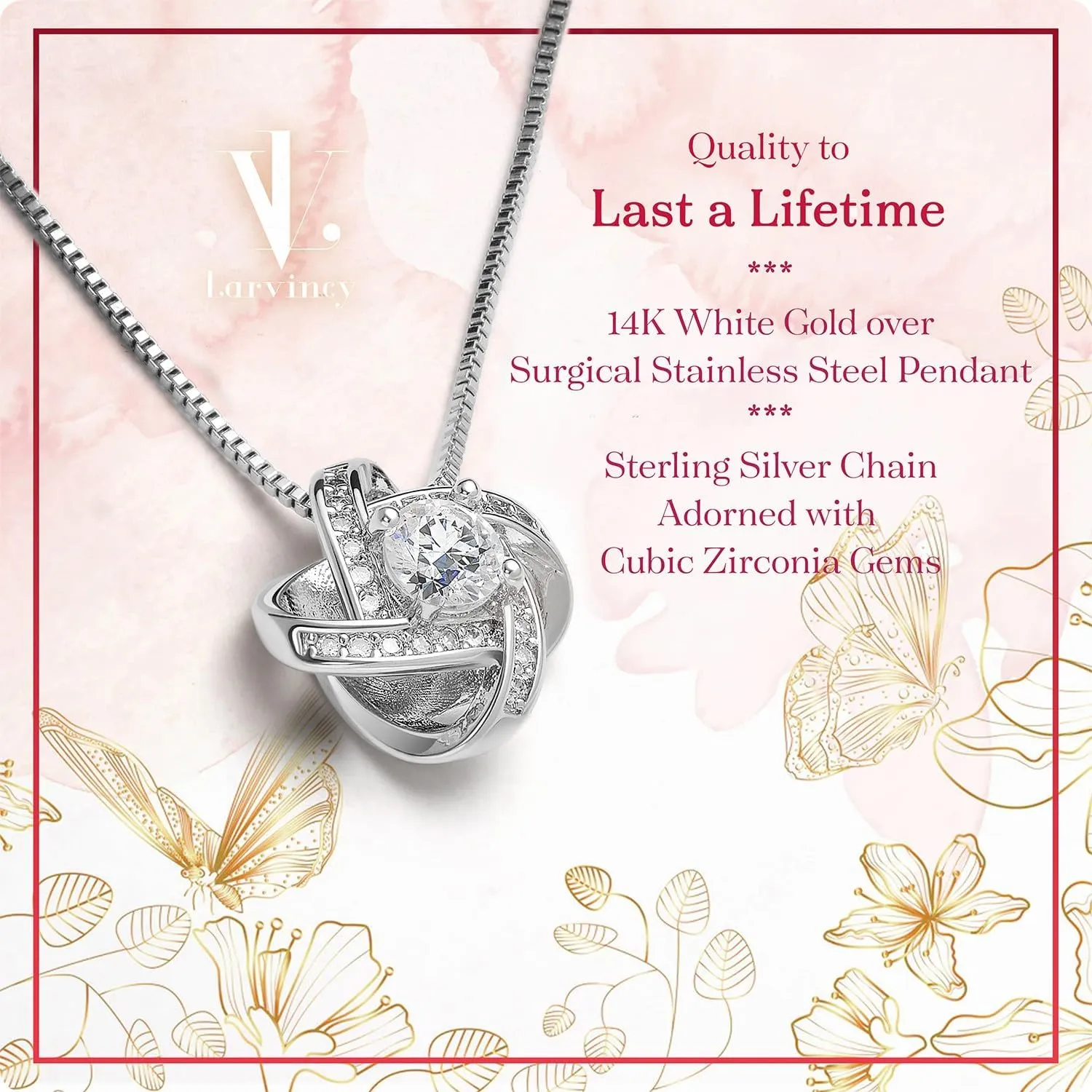 Larvincy I Love You I'm Sorry Gifts For Her, Apology Gift For Her - Wife, Girlfriend, Soulmate - Forgive Me Necklace With Heartfelt Message In A Stunning Box, Let's Start Over Love Necklace Present