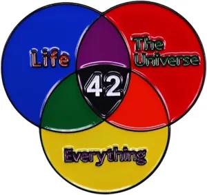Life Everything The Universe Enamel Pin Collar Pin Crossed Circle Backpack Brooch Jacket Hat Jewelry Accessory