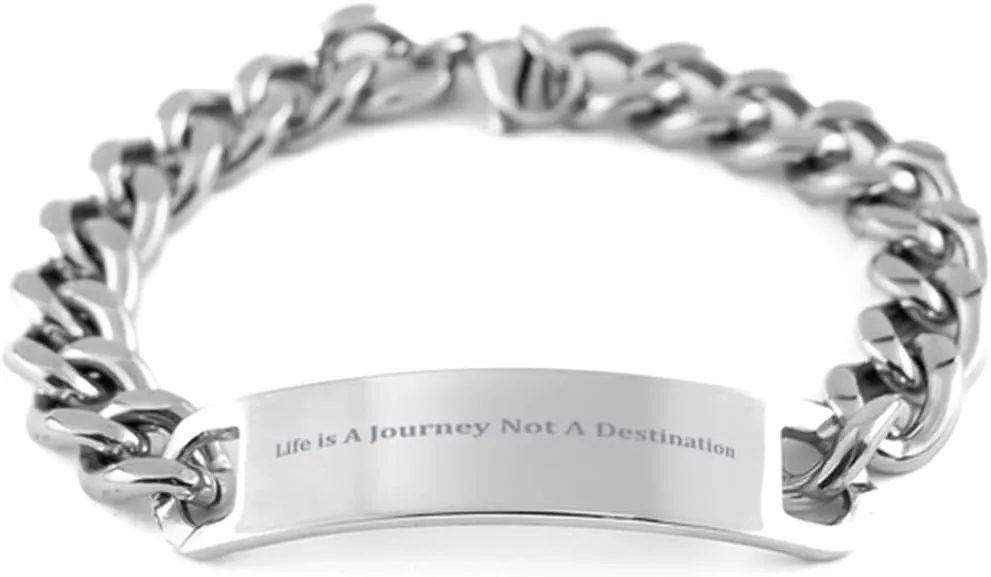 Life is a Journey No a Destination Bracelet,Sobriety Gifts for Men Women,Gifts for Sobriety,Sobriety Bracelet,Serenity Prayer,Sober Gifts,Cuban Bracelet