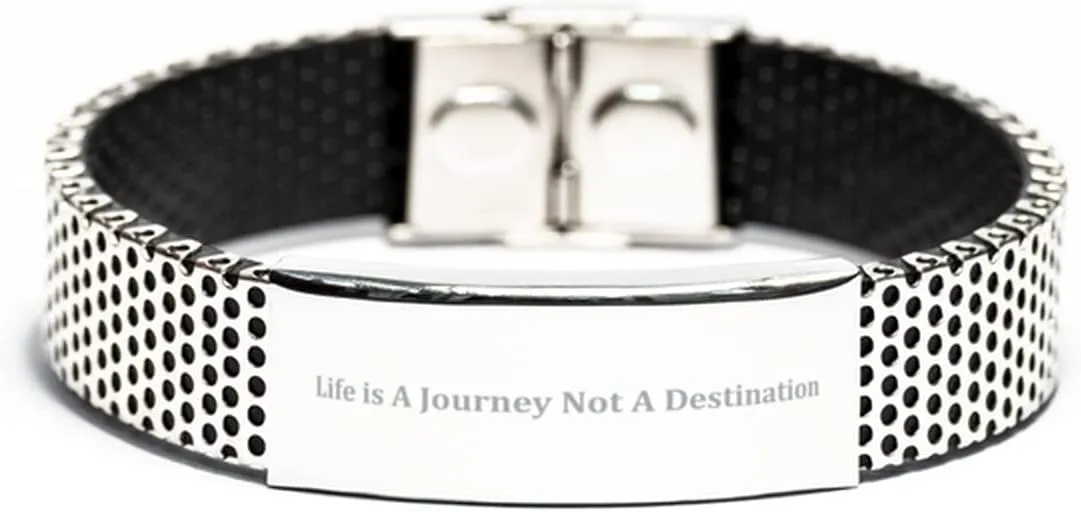 Life is a Journey No a Destination Bracelet,Sobriety Gifts for Men Women,Gifts for Sobriety,Sobriety Bracelet,Serenity Prayer,Sober Gifts,Stainless Bracelet