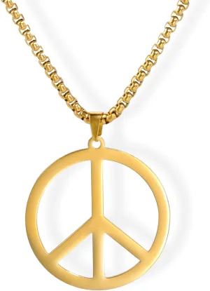 LIKGREAT Peace Necklace Peace Sign Symbol Pendant Necklace Box Chain Necklace for Women Men