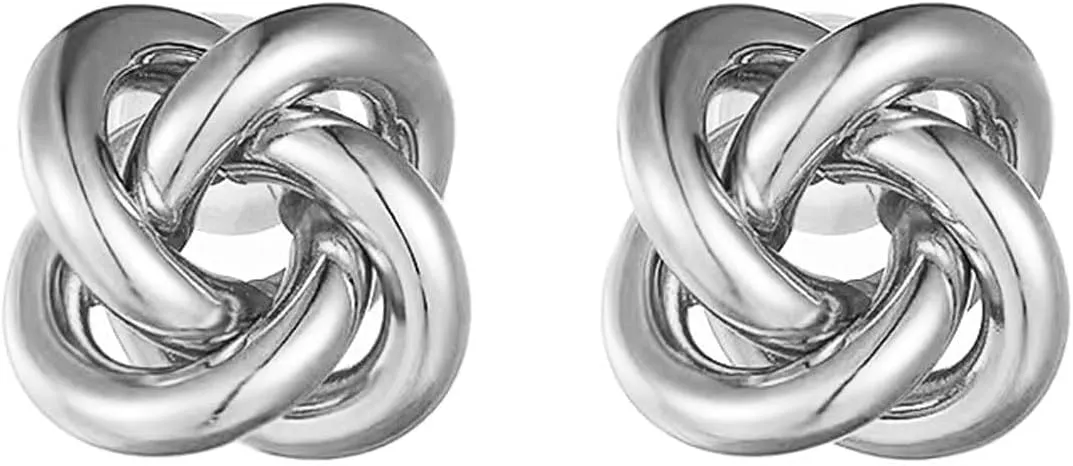 Love Knot Stud Earrings for Women Gold Geometric Statement Earrings Chunky Gold Silver Knot Earrings Minimalist Small Stud Earrings Trendy Jewelry for Women
