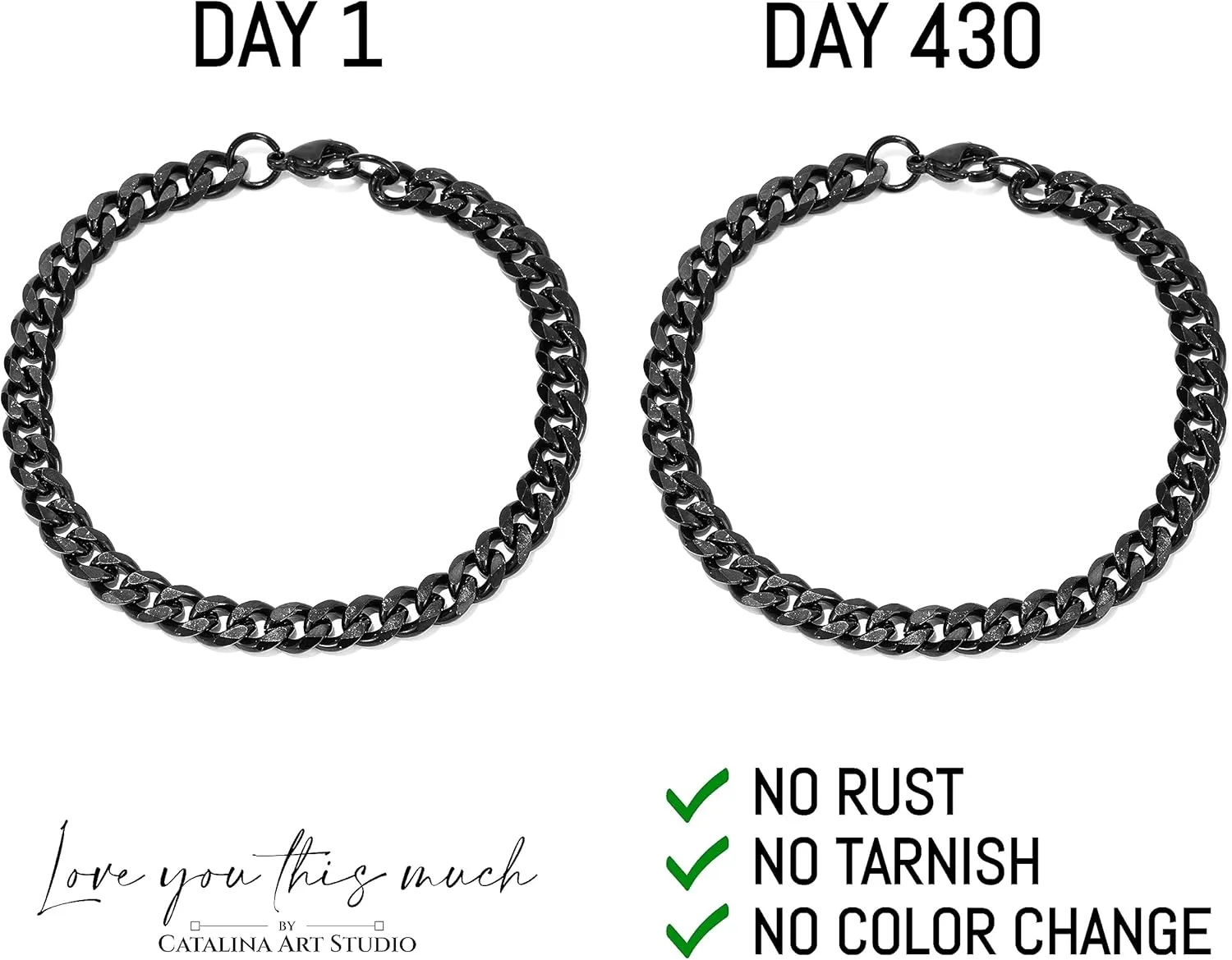 Love You This Much Jewelry Gift Set - Classic Steel Bracelet - Romantic Gift, Unique Husband Gifts