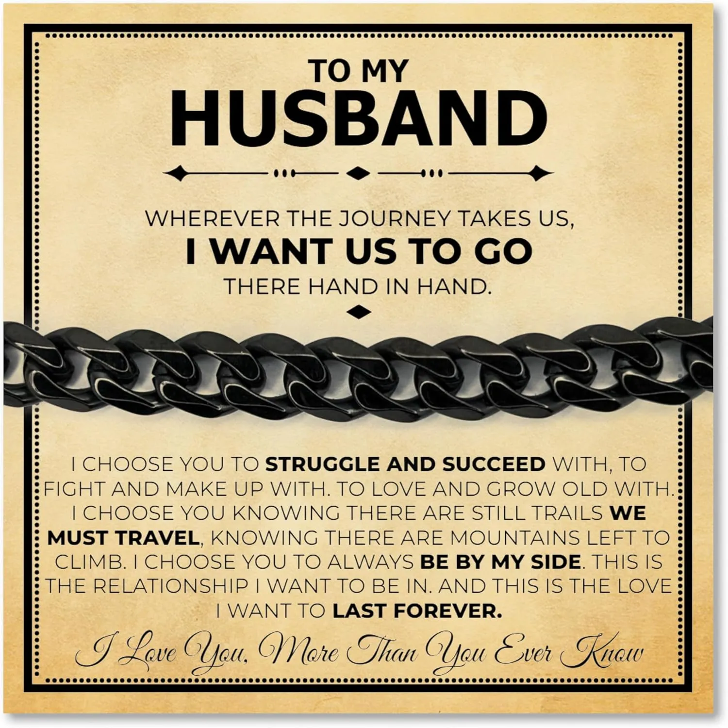 Love You This Much Jewelry Gift Set - Classic Steel Bracelet - Romantic Gift, Unique Husband Gifts