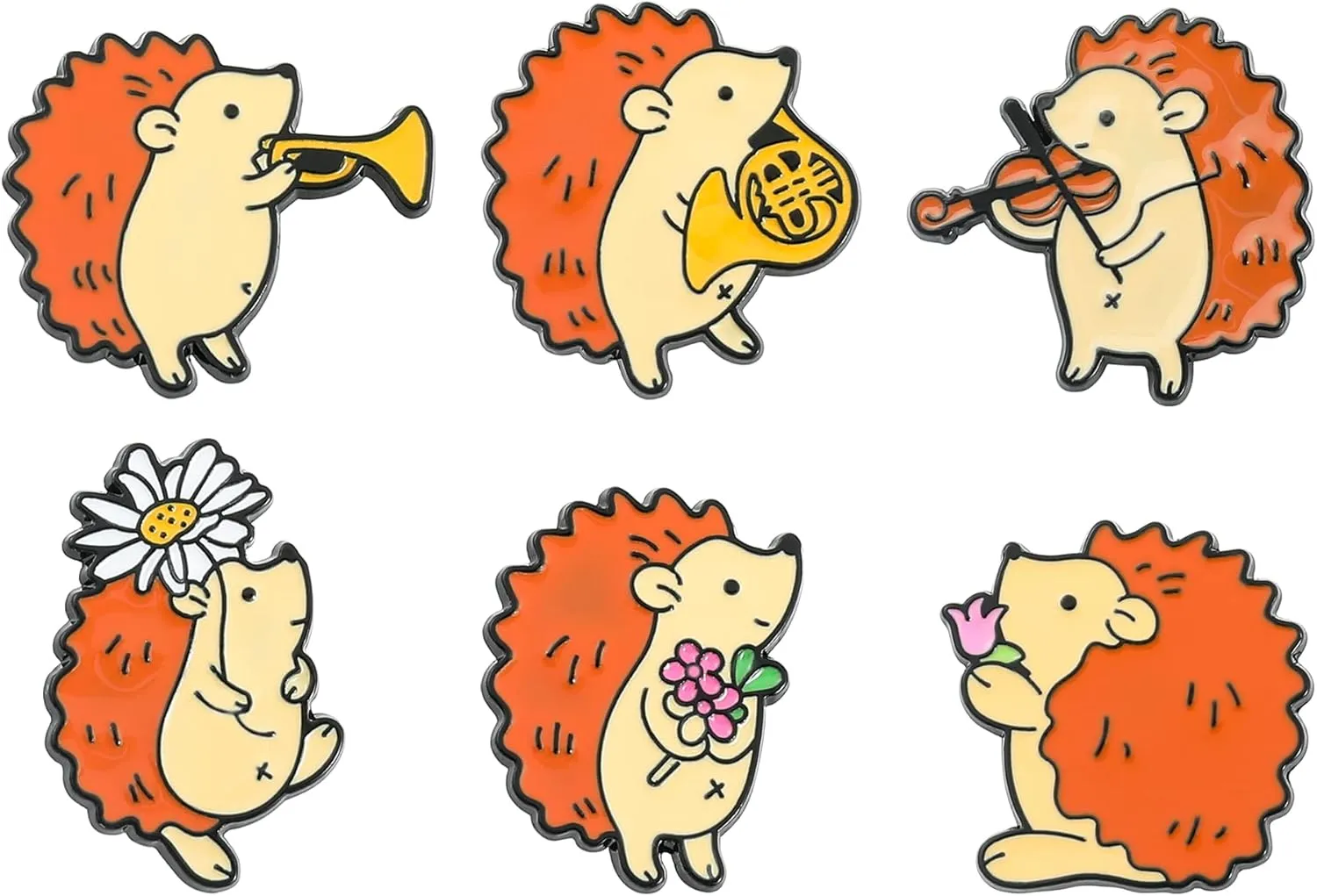 Lovely Animals Enamel Pins Set, Cute Lapel Badges Brooches, Cartoon Pins Set for Backpack Clothes Hats Funny Pins and Button Jewelry Accessories