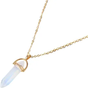 Lucare Necklace Faux Crystal Stone Necklace Rust-Proof Faux Crystal Stone Gorgeous Eco-Friendly