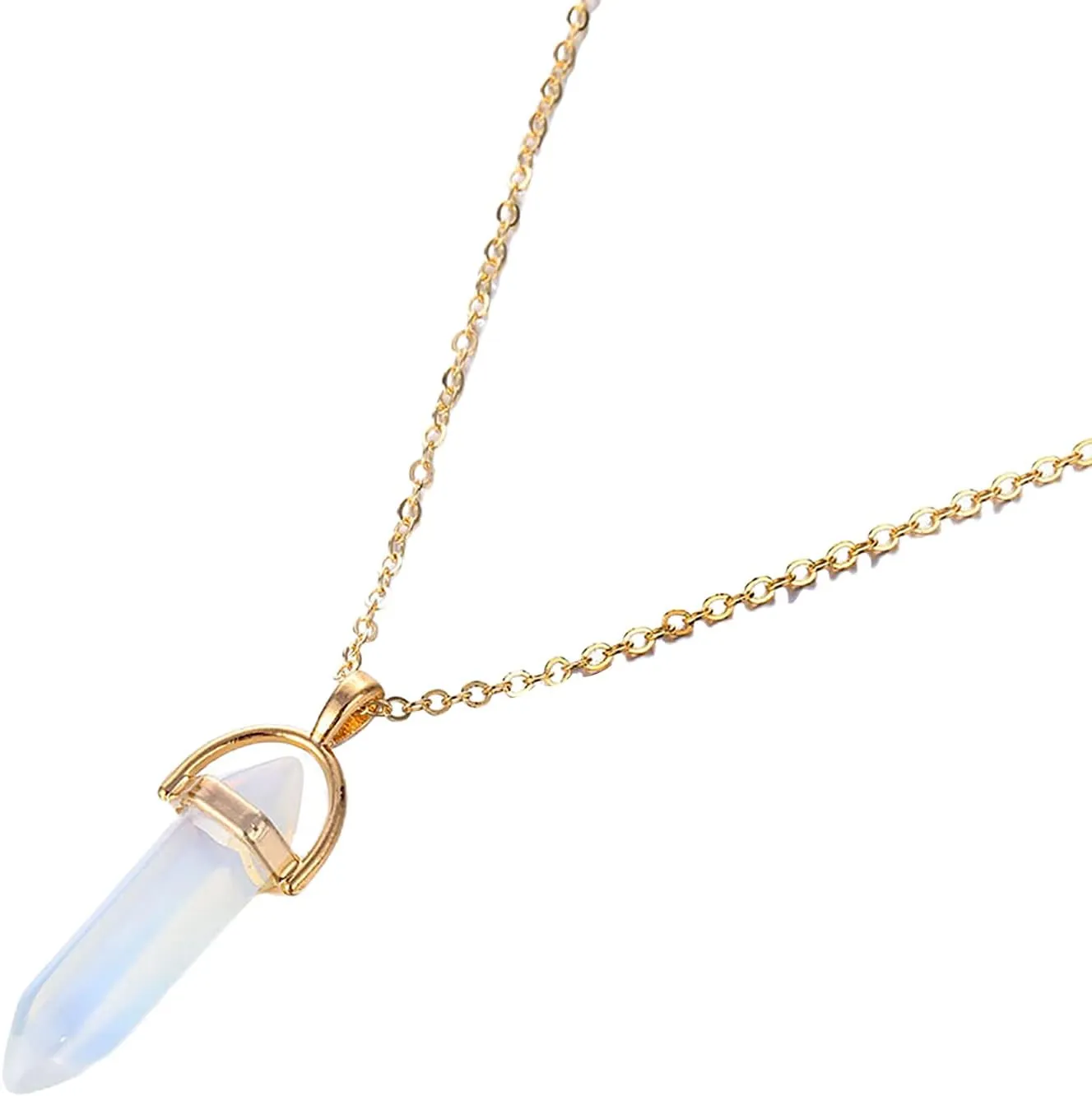 Lucare Necklace Faux Crystal Stone Necklace Rust-Proof Faux Crystal Stone Gorgeous Eco-Friendly