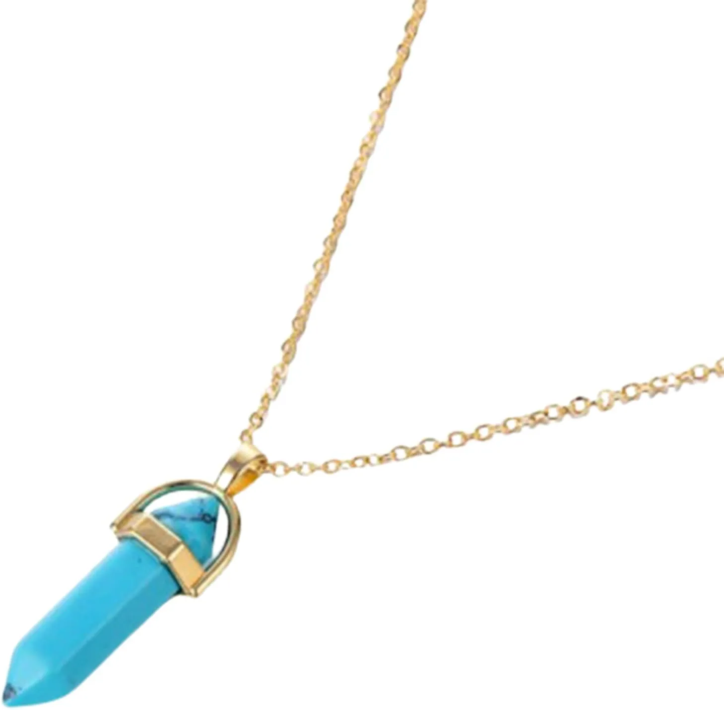 Lucare Necklace Faux Crystal Stone Necklace Rust-Proof Faux Crystal Stone Gorgeous Eco-Friendly