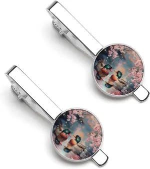 Mandarin Ducks Tie Clip Classic Necktie Bar Pinch Clothing Accessories for Wedding Party Business