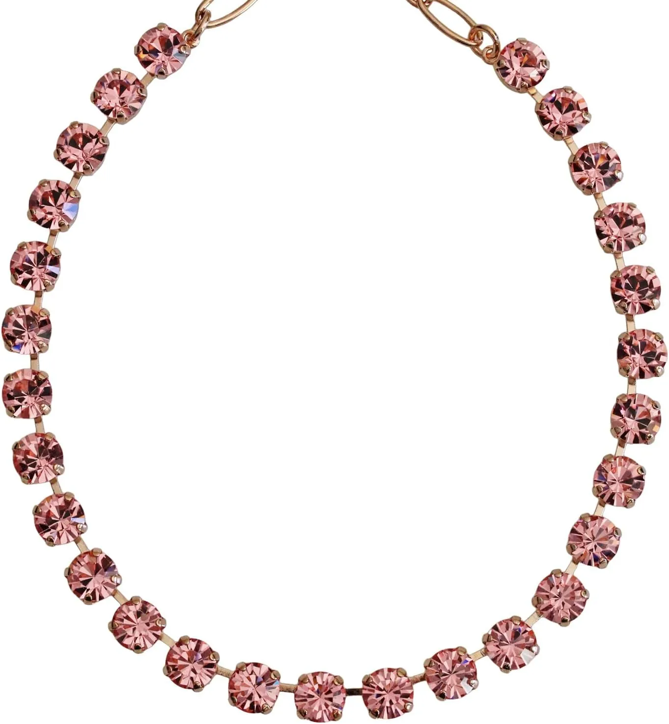 Mariana Rose Goldtone Flamingo Pink Monochromatic Classic Crystal Tennis Necklace, Pink 3252 223223rg