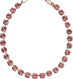 Mariana Rose Goldtone Flamingo Pink Monochromatic Classic Crystal Tennis Necklace, Pink 3252 223223rg