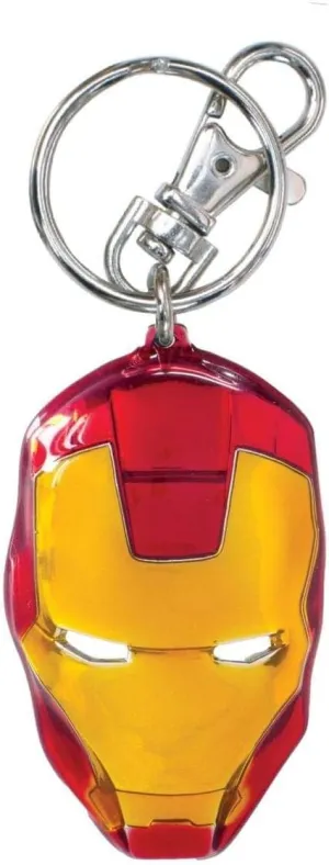 Marvel Iron Man Classic Face Color Pewter Keyring,Red, Yellow