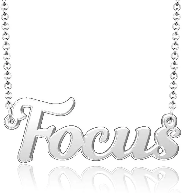 Meaningful Personalized Everyday Custom Name Plate Word Necklace