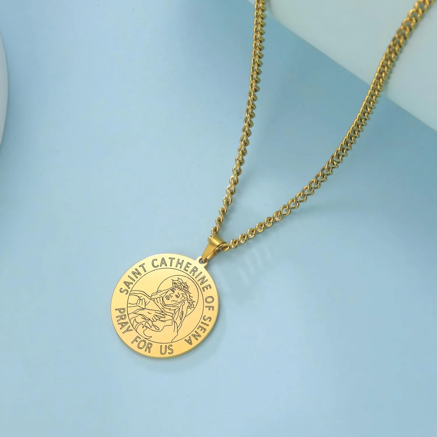 Medal Necklace - Catholic Pendant For Travelers, Stainless Steel Religious Jewelry