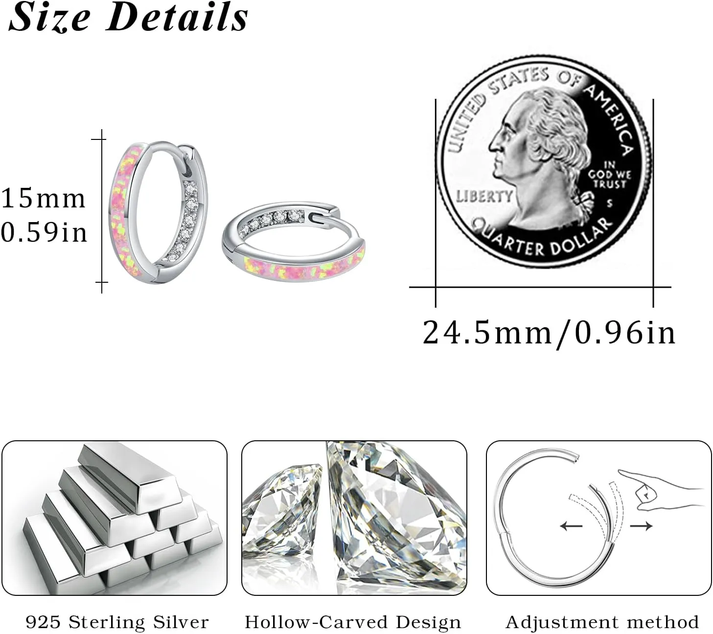 MEDWISE Hoop Earrings for Women 925 Sterling Silver Multi Colored Opal Hoop Earrings Huggie Hoop Earrings Hypoallergenic Earrings Christmas Jewelry Gift for Women Daughter Wife Mom Friends