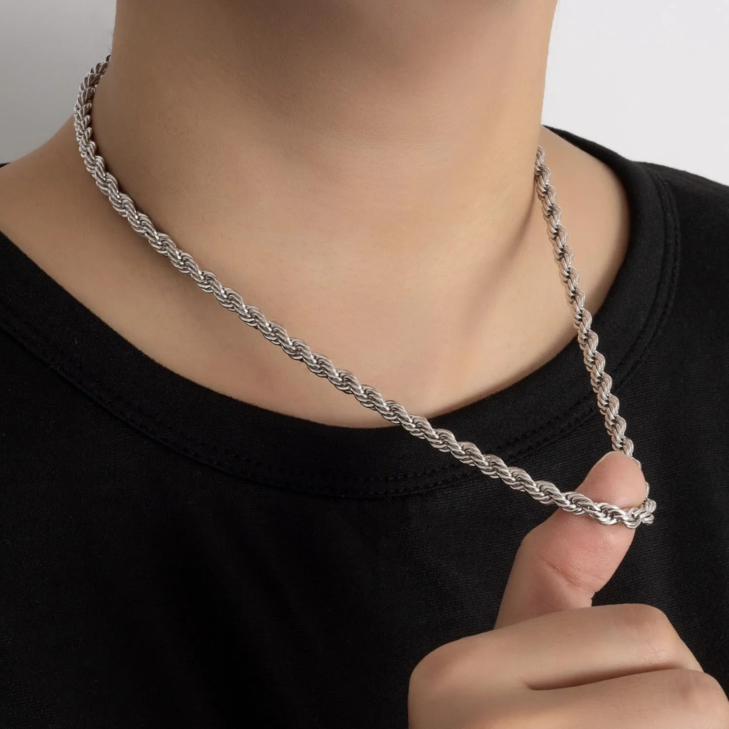 Men 925 Sterling Silver 5mm Twist Rope Chain Necklace 24k Real Gold Plated Women Diamond Cut Clasp Rope Box Chain 18" 20 "22" 24 "26" 28 "30" Chocker Jewelry Gifts