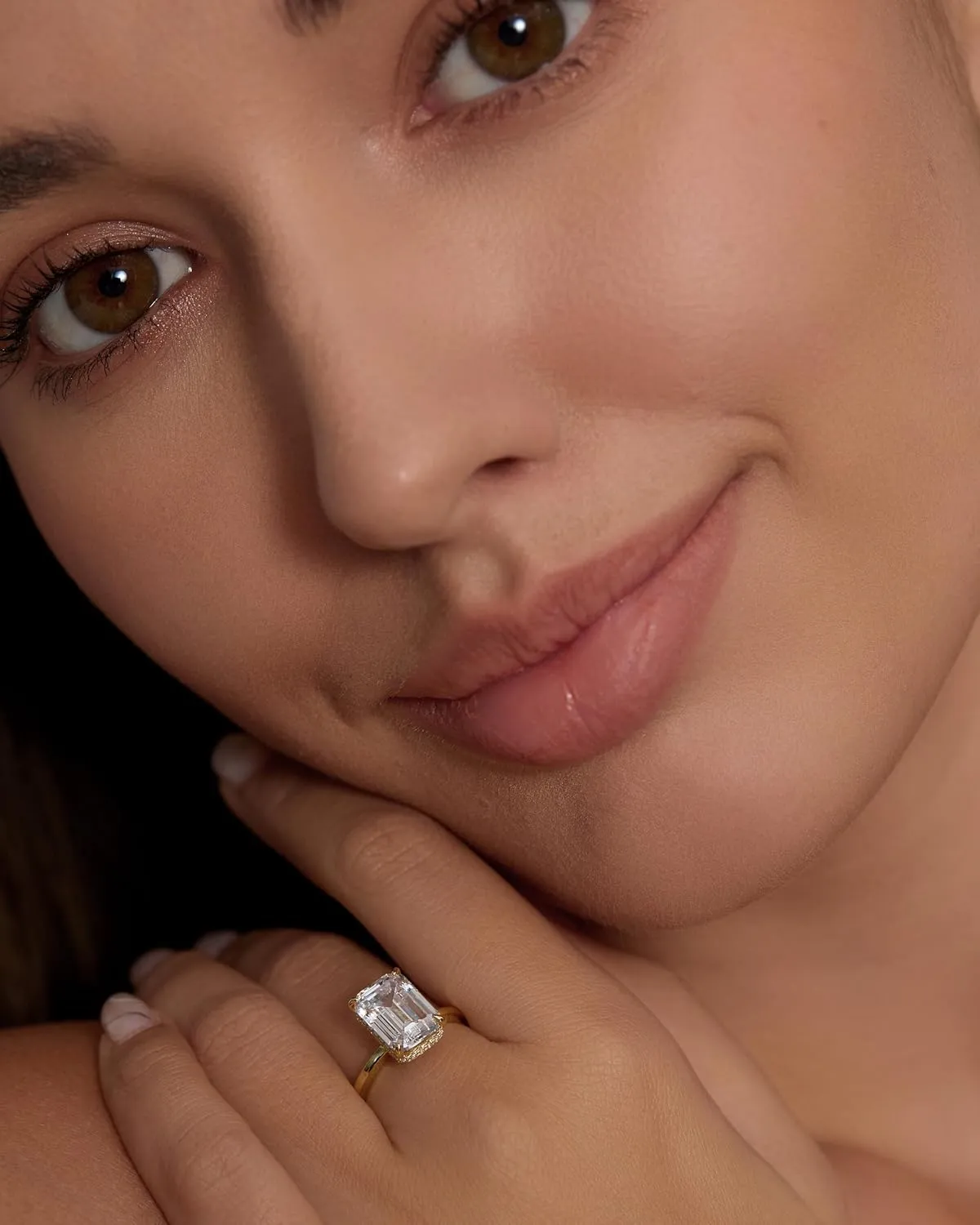 Michooyel 18K Gold Plated 4ct Emerald Cut Cubic Zirconia Engagement Rings For Women Sterling Silver Wedding Ring Promise Ring Sterling Silver Wedding Band