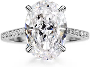 Michooyel 4.0ct Oval Cut Women's Engagement Ring Simulated Promise Ring Wedding Ring 925 Sterling Silver