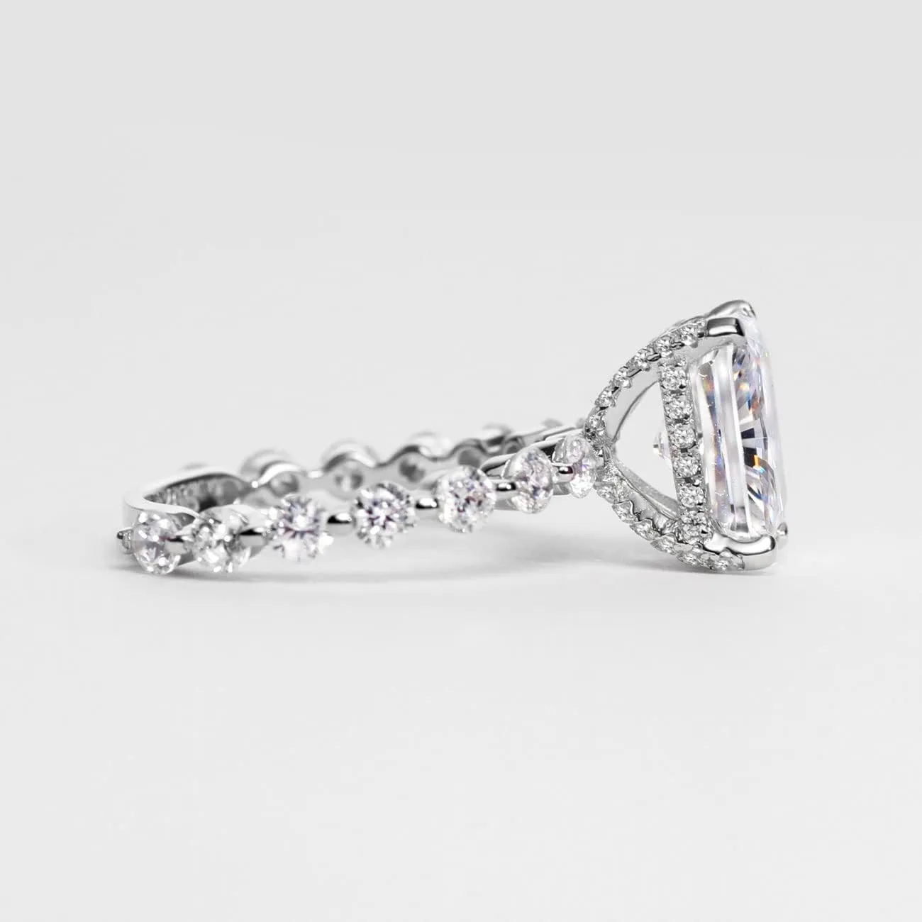 Michooyel S925 4ct Radiant Cut Cubic Zirconia Engagement Rings For Women Wedding Ring Promise Ring Sterling Silver Wedding Band