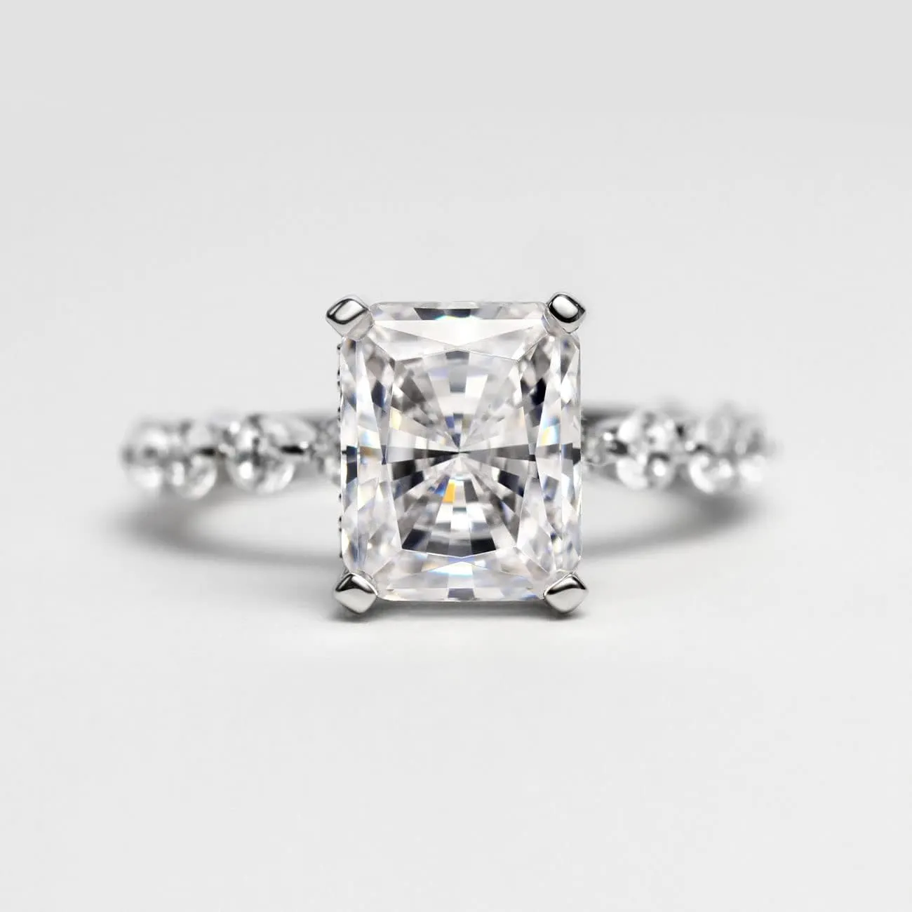Michooyel S925 4ct Radiant Cut Cubic Zirconia Engagement Rings For Women Wedding Ring Promise Ring Sterling Silver Wedding Band