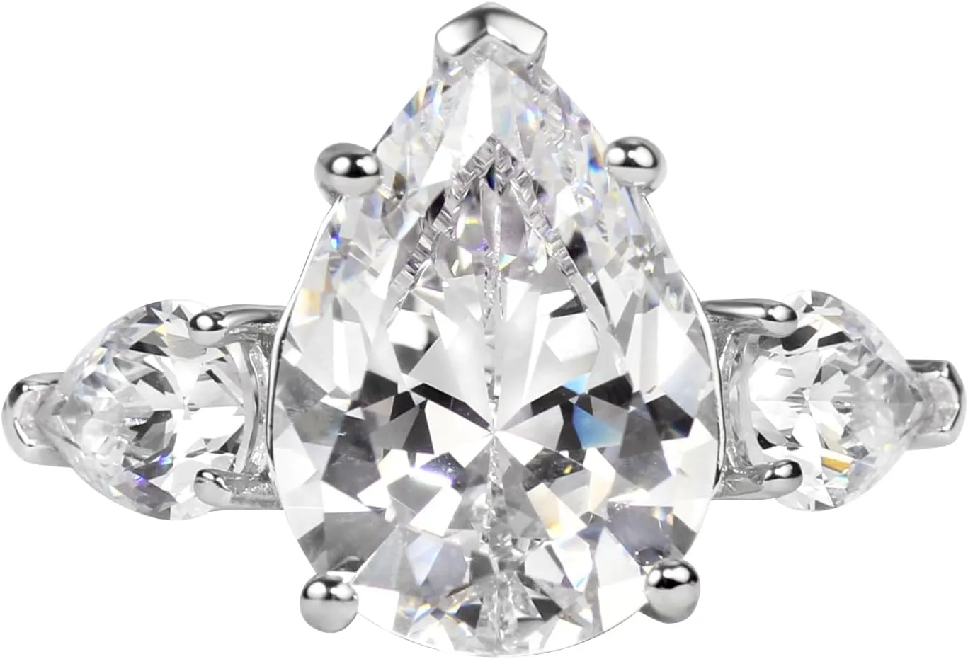 Michooyel S925 5.0ct Pear Cut Engagement Ring Cubic Zirconia Sterling Silver Wedding Ring Bridal Ring Band Fine Jewelry For Women