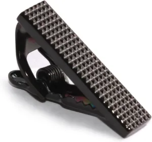 Mini Studded Black Skinny Tie Bar Rhodium Plating Rhodium Plating Mini Studded Black Skinny Tie Bar