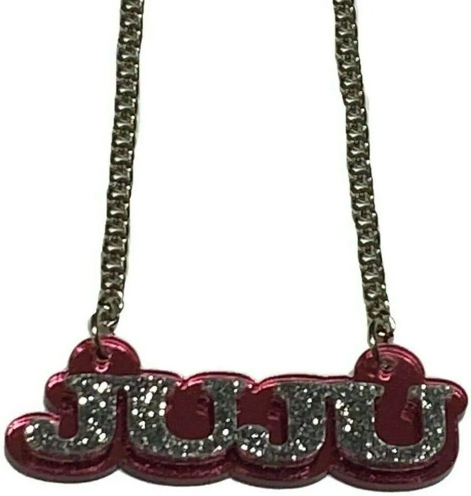 MIRROR MANIA Personalized Name Plate Custom Name Necklace Nameplate Laser Cut Color Choice, Diamond Look, Silver Chain, Made To Order Any Name - Dazzling and Stunning!