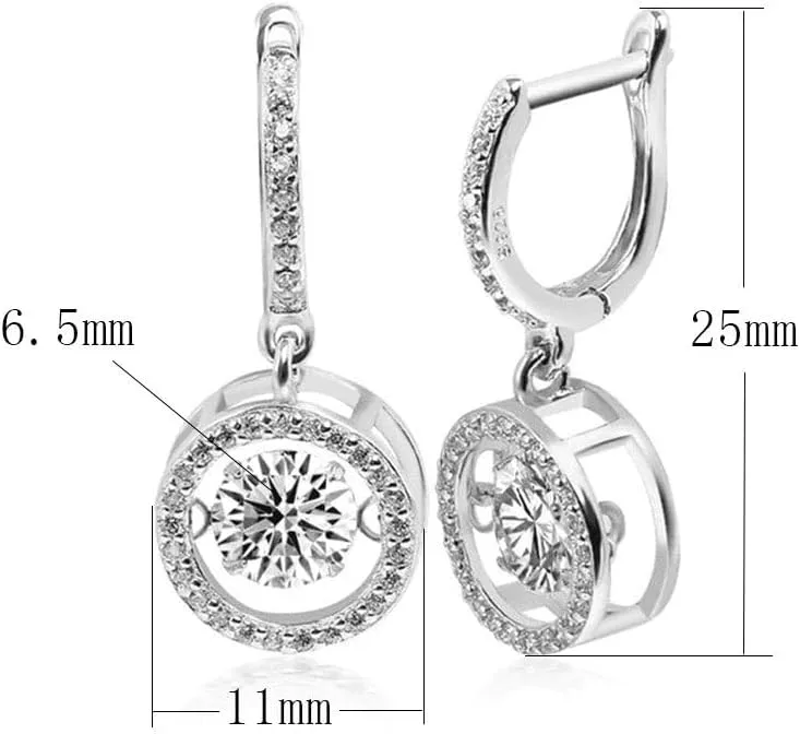 Moissanite Earrings for Women Sterling Silver Hoop Earrings 1CT-2CT D Color VVS1 Moissanite Hoop Dangle Earrings Hypoallergenic Earrings Jewelry Christmas Birthday Gifts for Wife Her