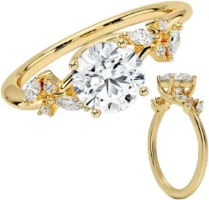 Moissanite Wedding Ring 1 2 3 4 CT Colorless VVS1 10K 14K 18K Solid Gold & S925 Diamond Anniversary Promise Ring Thorn Solitaire Engagement Bridal Ring Set Memorial Gift For Her