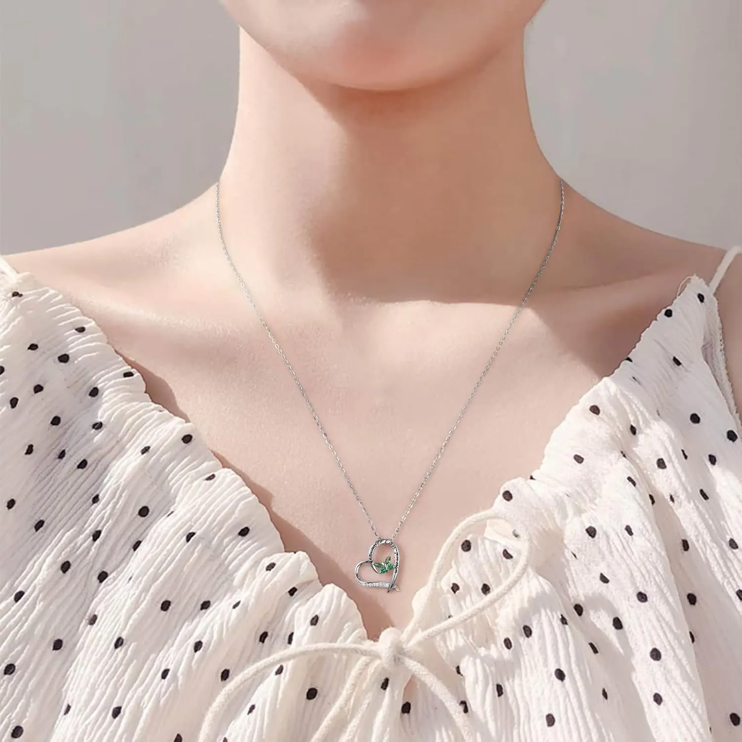 Mothers Day Gifts - S925 Sterling Silver Butterfly Necklace for Women Butterfly Birthstone Neckalce Mothers Day Christmas Birthday Gifts for Mom Sister Wife Daughter Nana Grandma