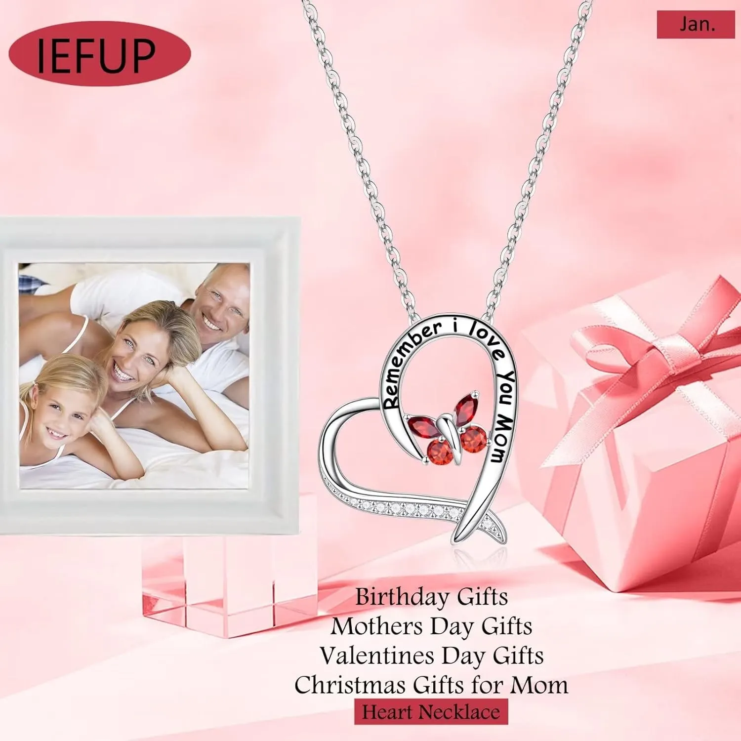 Mothers Day Gifts - S925 Sterling Silver Butterfly Necklace for Women Butterfly Birthstone Neckalce Mothers Day Christmas Birthday Gifts for Mom Sister Wife Daughter Nana Grandma