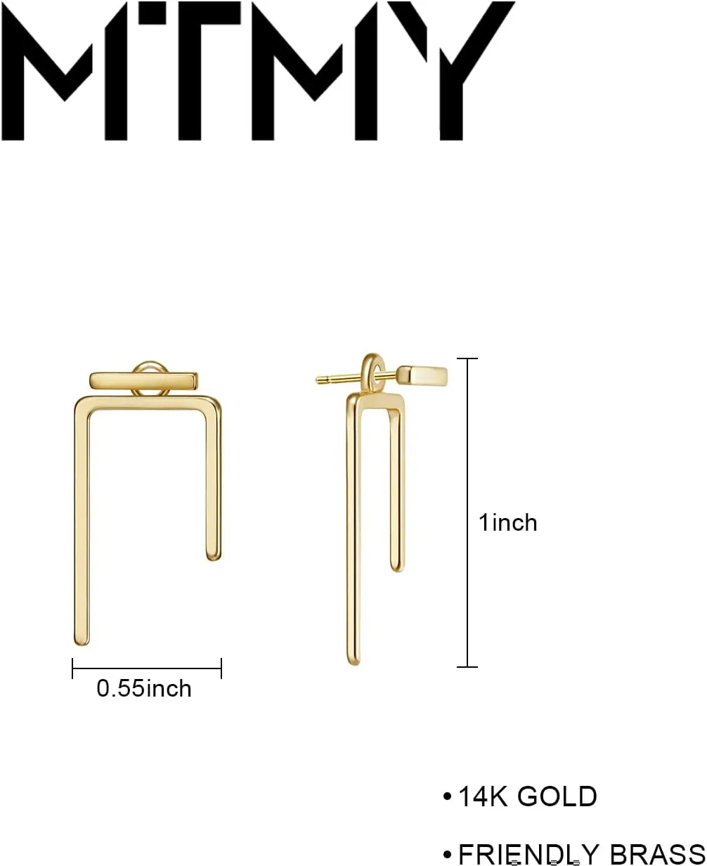 MTMY Gold Stud Earring for Women 14K Gold Plated Dainty Cubic Zirconia Studs Earrings Cute Simple Elegant Earrings Jewelry