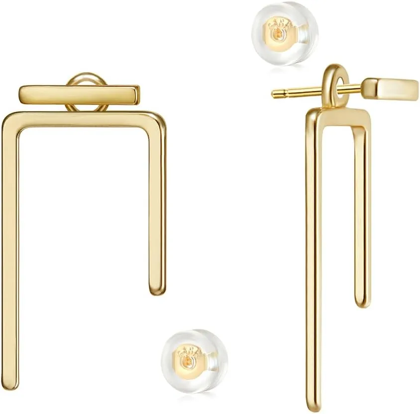MTMY Gold Stud Earring for Women 14K Gold Plated Dainty Cubic Zirconia Studs Earrings Cute Simple Elegant Earrings Jewelry