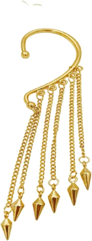 Multi Gold Punk Long Tassel Chain Earring Wrap Angel Tears Ear Tassels Wrap Crawler Hook Earrings Bullet One Ear Cuff Crawler Dangle Drop Earring Non Pierced Ear Cartilage Wrap Hoop Earrings