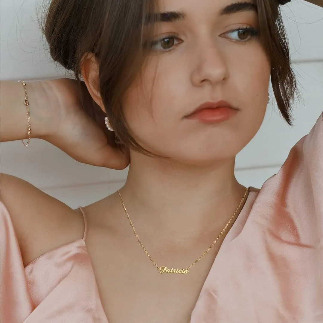 Name Necklace for Women Customized Nameplate Necklace Dainty Personalized Jewelry Custom Gifts for Women Girls