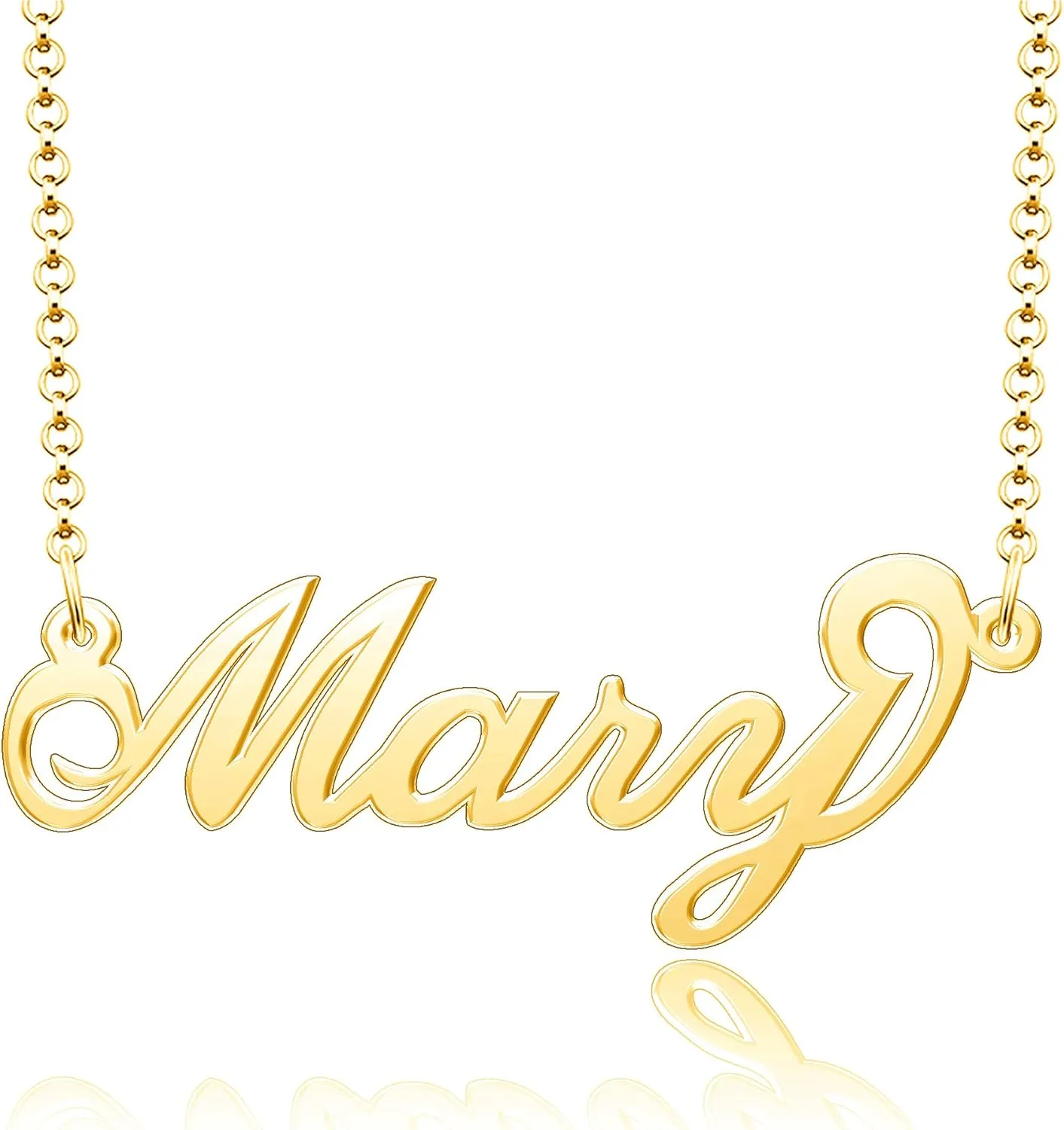 Name Necklace Personalized, Sterling Silver Custom Nameplate Necklace Charm Jewelry Gift for Women
