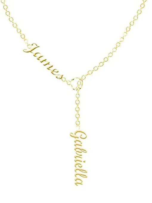 Name Necklace Two Personalized Names Lariat 925 Sterling Silver Luxury Necklaces