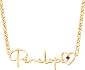 Name Necklace with Birthstone Name Necklace Personalized Customized Necklace with Name Personalized Birthday Gifts Mother's Day Gifts for Women