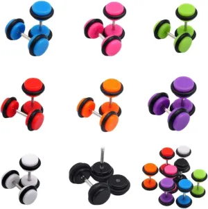 New 2025 1 Pair Acrylic Cheater Ear Plug Tunnels 8Mm Gauge Body Jewelry Faux Piercing Expanders Tragus Fashion Trendy Accessories Creative Gift