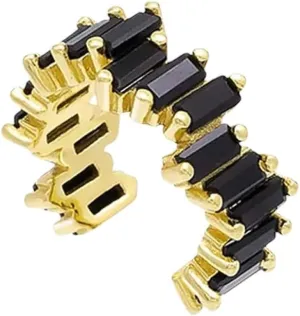 New 2025 1Pc Pave Color Crystal Ear Cuff Gold Metal Clip For Women Adjustable C Shape Without Piercing Earring Fashion Jewelry Trendy Accessories Creative Gift