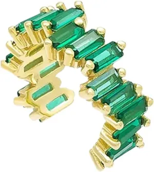New 2025 1Pc Pave Color Crystal Ear Cuff Gold Metal Clip For Women Adjustable C Shape Without Piercing Earring Fashion Jewelry Trendy Accessories Creative Gift