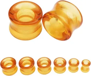 New 2025 1Pc Stone Glass Ear Tunnel Plugs Mixed Style Hollow Single Flared Flesh Gauges Piercing Expander Stretcher Body Jewelry Fashion Trendy Accessories Creative Gift